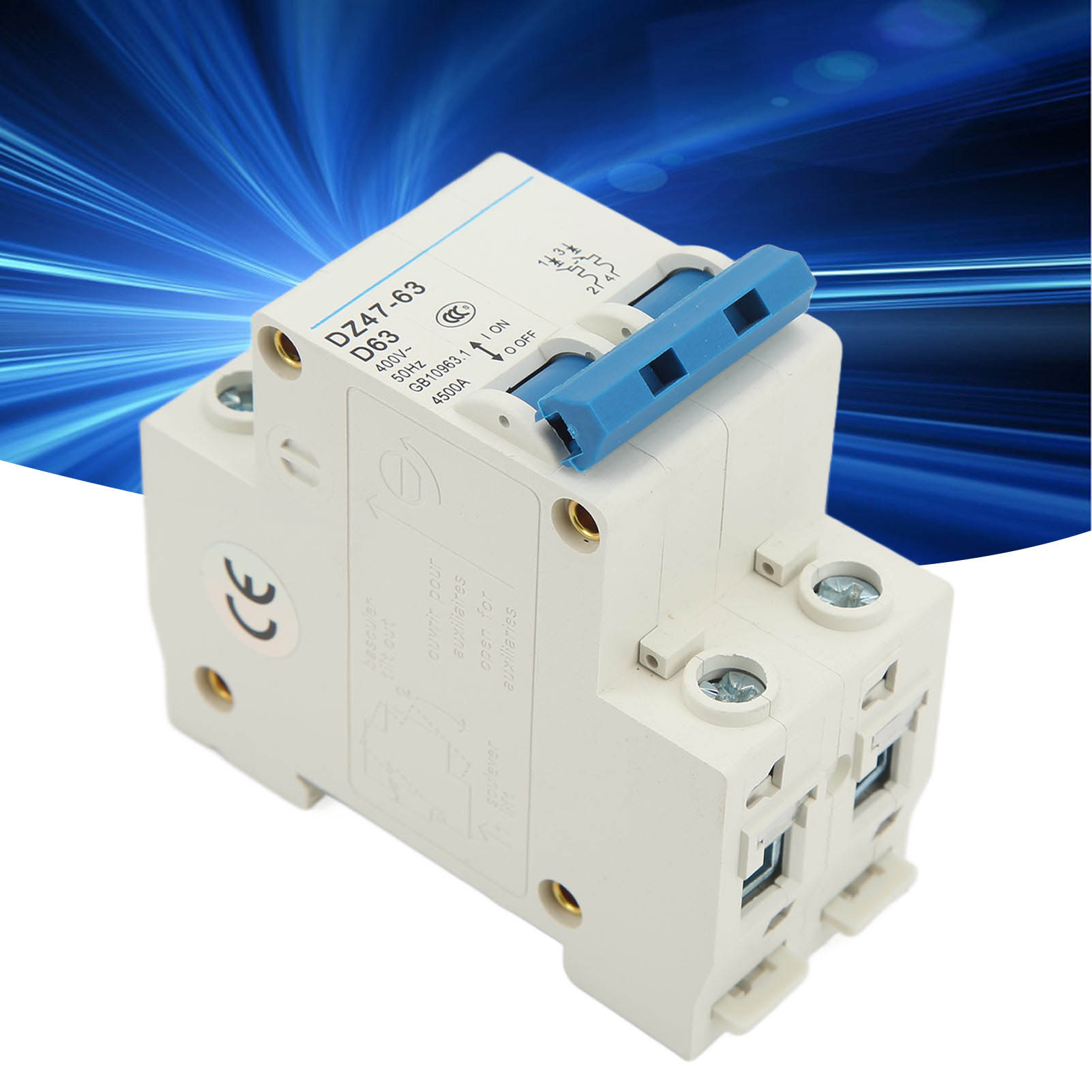Bộ ngắt mạch dòng điện dư Bộ ngắt mạch cỡ nhỏ bằng nylon DIN Rail Mount PA66 63A dành cho gia đình