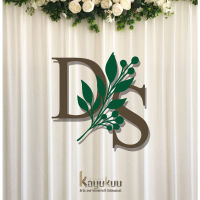 Kreasikayukuuu - Hiasan Dinding Dekorasi Wedding/Engagement Paket Nama Daun Couple Inisial Custom Bahan Cutting Kertas Jasmine