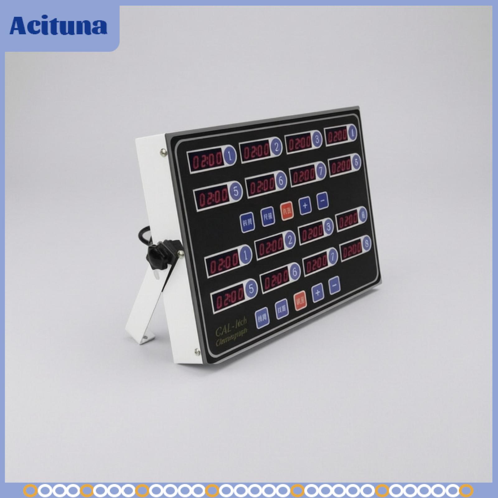 เครื่องครัวและอุปกรณ์บนโต๊ะอาหาร Acituna จับเวลาครัวเชิงพาณิชย์ 8 ช่องนาฬิกาปลุกดัง 8 ช่องจับเวลาครัวดิจิตอลจอแสดงผล LED ที่ชัดเจนอุปกรณ์จับเวลาสำหรับผู้เชี่ยวชาญด้านการทำอาหาร