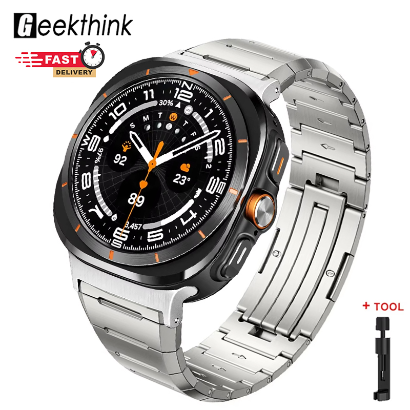 GEEKTHINK Luxury Stainless Steel Metal Strap (no watch)for Samsung Galaxy Watch Ultra 47mm Band No Gap Quick fit for Galaxy Watch Ultra Strap ราคา 569 บาท*ส่งฟรี