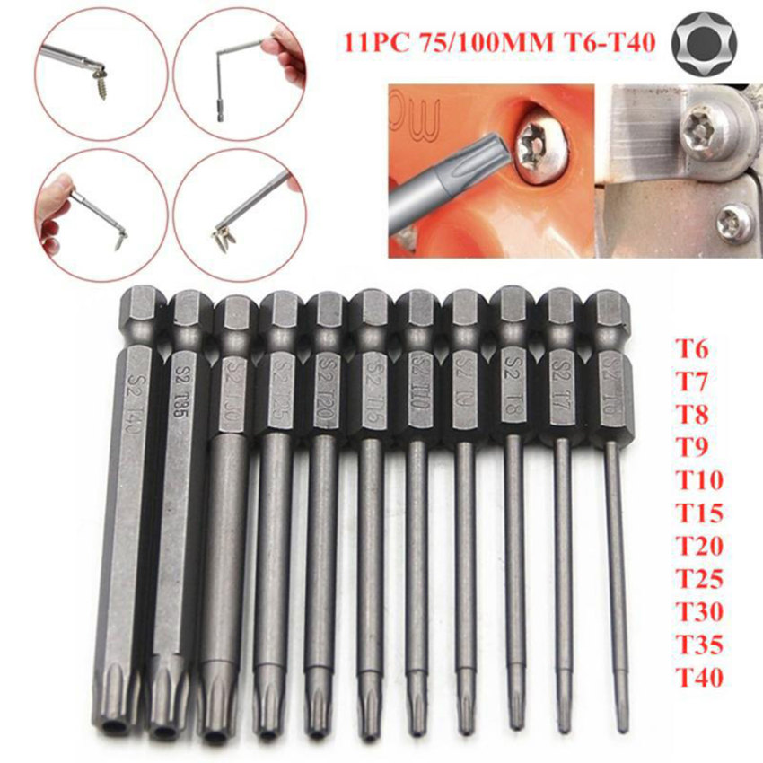 Bộ tuốc nơ vít S2 mở rộng hoa mận rỗng 75/100mm với công cụ tuốc nơ vít Bộ tuốc nơ vít tay cầm hình lục giác