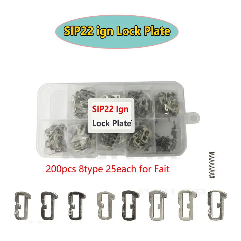 200 cái Tấm khóa đánh lửa SIP22 Tấm khóa Reed cho Fiat cho Alfa Romeo Iveco Bộ sửa chữa khóa xe Phụ kiện 8 loại Mỗi loại 25