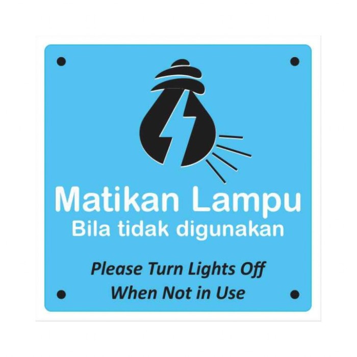 STIKER VINYL MATIKAN LAMPU UK.10 X 10 CM SIGN RAMBU K3 Harga 5,000 rupiah*Gratis Ongkir
