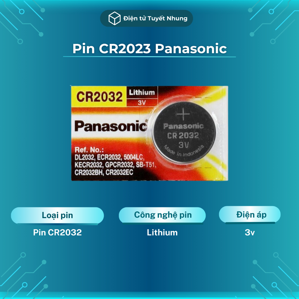 Pin Cr2032 Panasonic Chính Hãng - Pin Cúc Áo Giá Tốt, Chất Lượng Cao - Pin Cr2032 Lỗi 1-1 Trong 7 Ngày