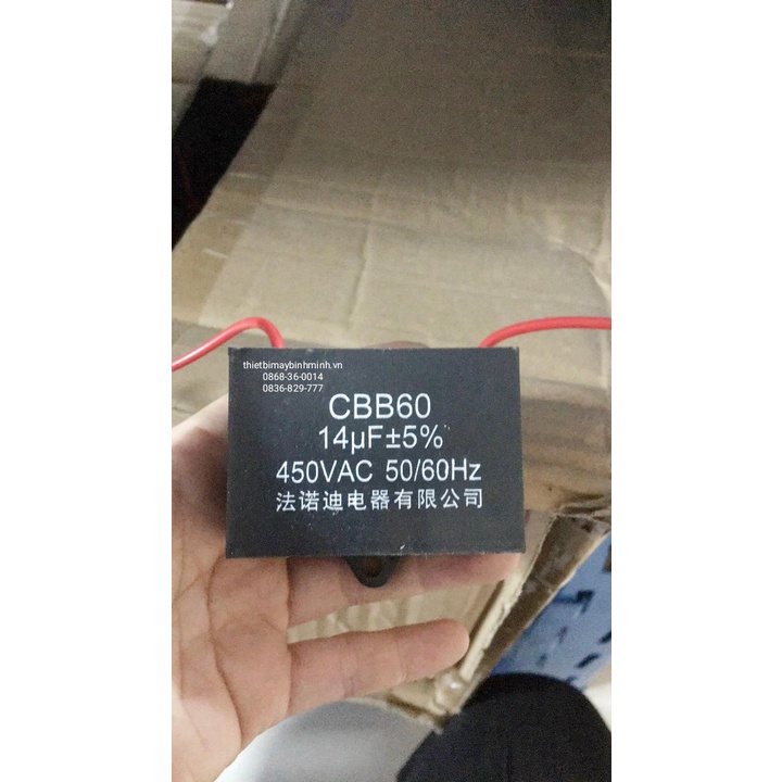 Tụ điện DÙNG CHO MÔ TƠ BOM máy may công nghiệp 14MF, 16MF