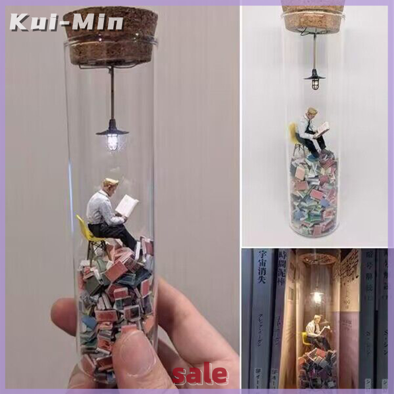 Kui-Min Test Tube Book Ornament Test Tube Perspective Drawing Test Tube Diorama Fun Sci-fi Books To Decorate Test Tubes Wonderful Gifts