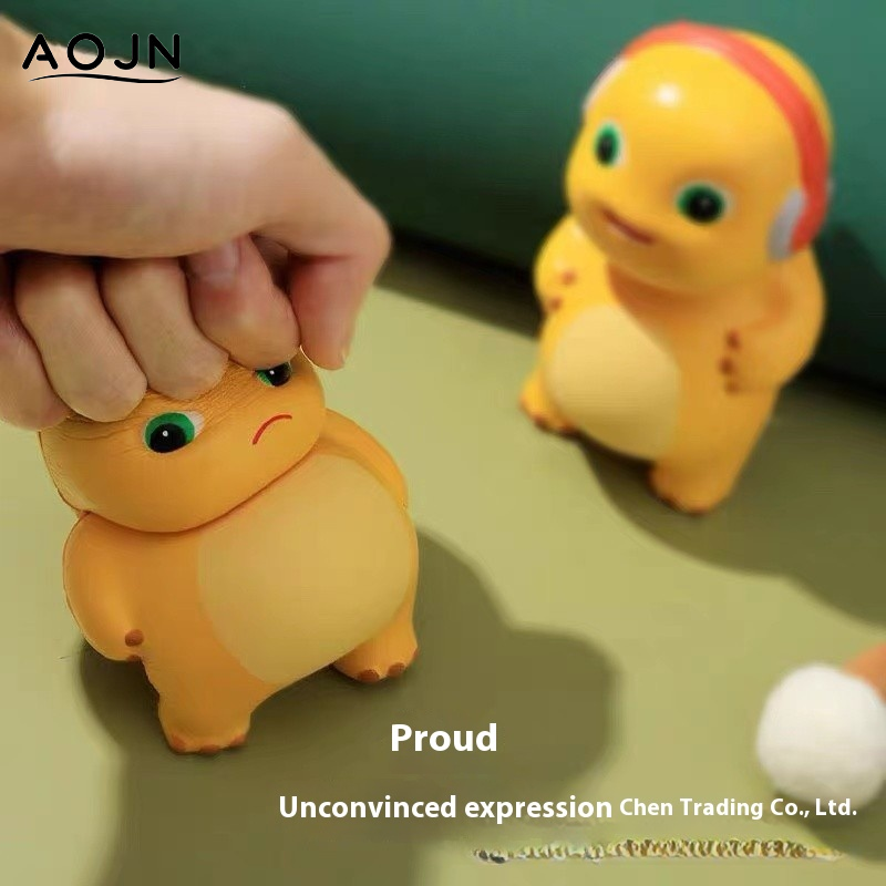 AOJN Small Milk Blocks Dragon Squeezing Toy Slow Rebound Internet Celebrity Decompression Toy Head Tilt Ao Jiao Long Doll Ornaments Creative Pressure Relief Vent Artifact Cute Fashion Play Hand Office ราคา 15 บาท*ส่งฟรี