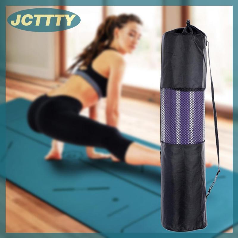 JCTTTY Tiện lợi màu đen Yoga ba lô Yoga Mat không thấm nước Ba lô tàu sân bay lưới điều chỉnh dây đeo công cụ thể thao phòng tập thể dục túi nhiều kích cỡ
