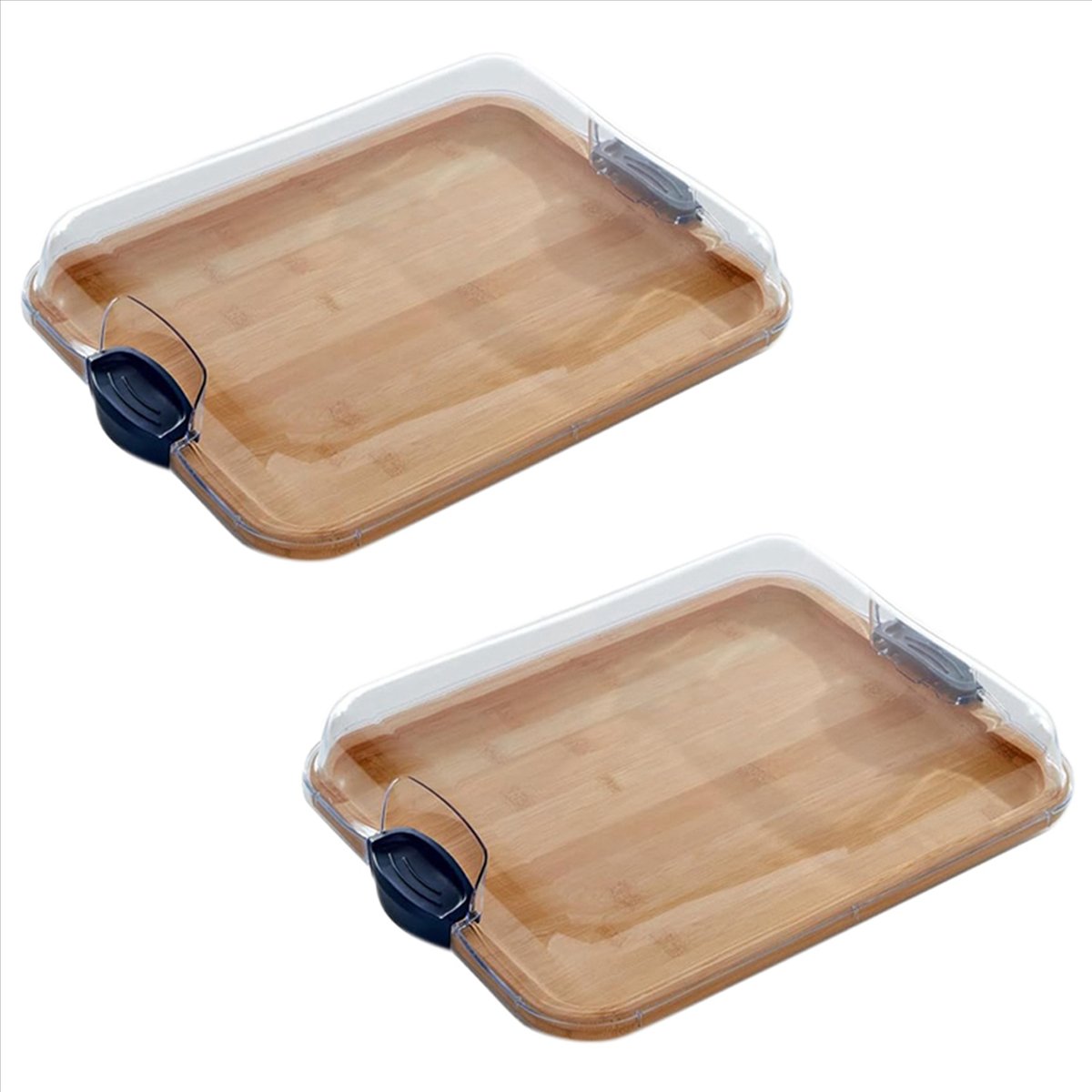 เครื่องครัวและอุปกรณ์บนโต๊ะอาหาร Umwhcw (LAWC) เขียง 2X พร้อมช่องใส่ของในตัวและฝาปิดล็อคแบบใสพร้อมที่จับ เหมาะสำหรับ Charcuterie และขนม ราคา 6,170 บาท*ส่งฟรี
