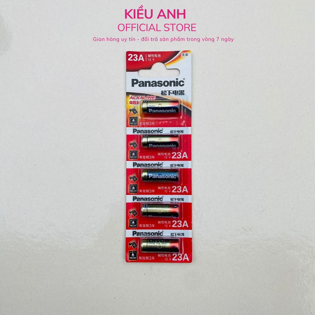 Pin panasonic 12v 23a a23 vỉ 5 viên chất lượng tốt dùng cho chuông, điều khiển cửa cuốn pin - vpp kiều anh