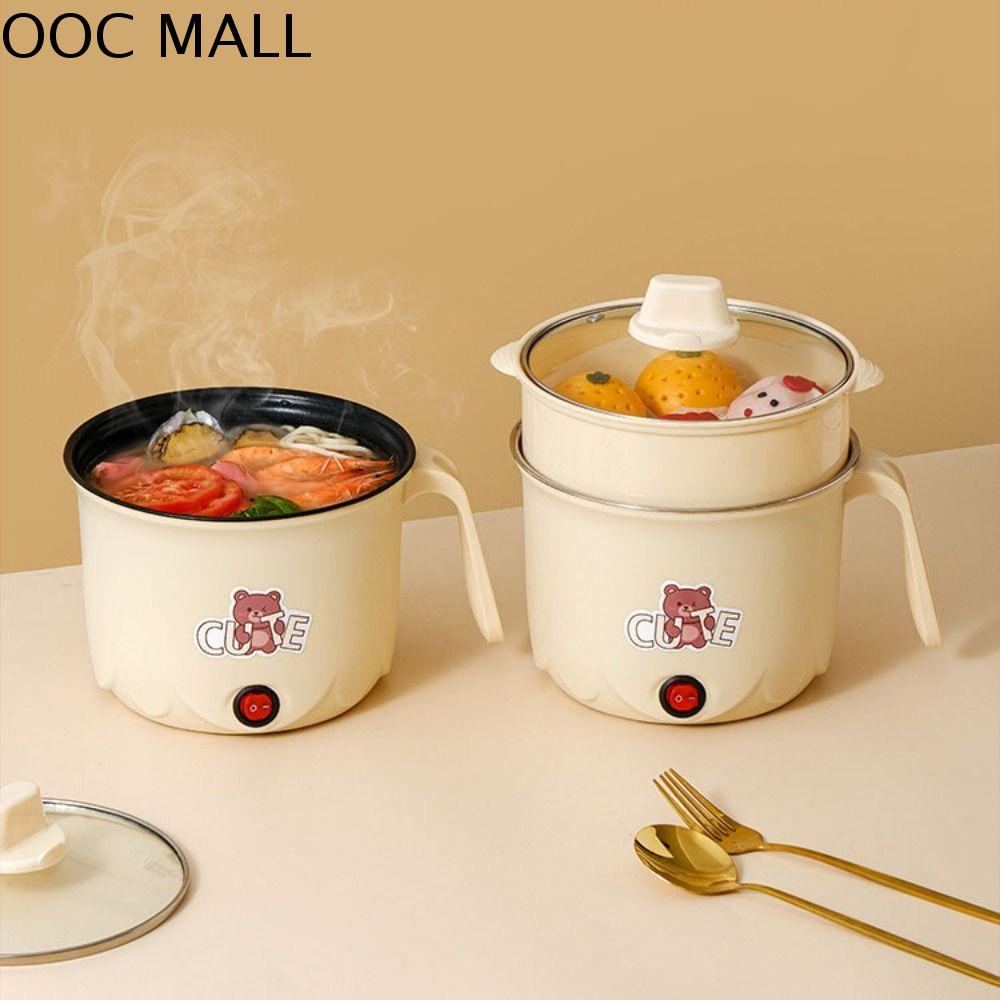 OOC Chống bỏng Nồi điện chống dính Lớp đôi Bảo vệ chống sôi khô Nồi lẩu không dính với máy hấp Nấu ăn điện đa chức năng Nồi nấu ăn hoạt hình Hộ gia đình