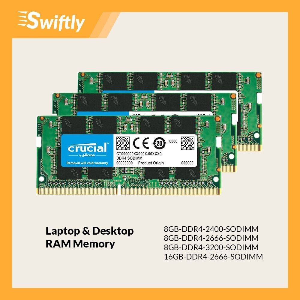 Ddr4 8Gb Ram - Kingston Hyperx Fury & Crucial Laptop/Desktop