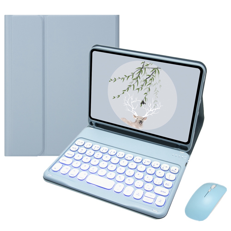 For Mini 6 iPad Mini6 8.5Inch Cute Round Bluetooth 7 Colors Backlit Keyboard Detachable Protective C