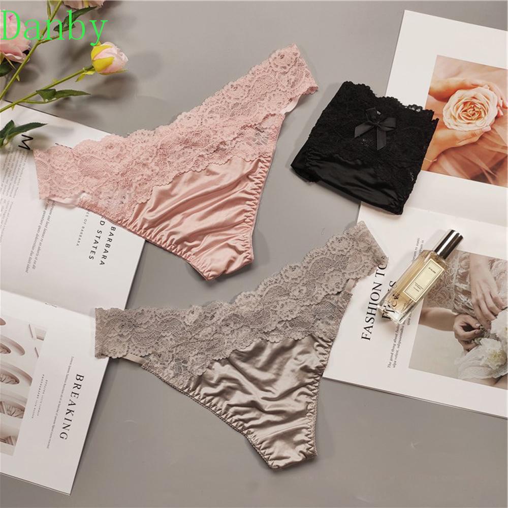 2023 New Victoria's Secret Women's Sexy Thong Luxurious New Letter  Rhinestone Panties Comfortable Satin Fit