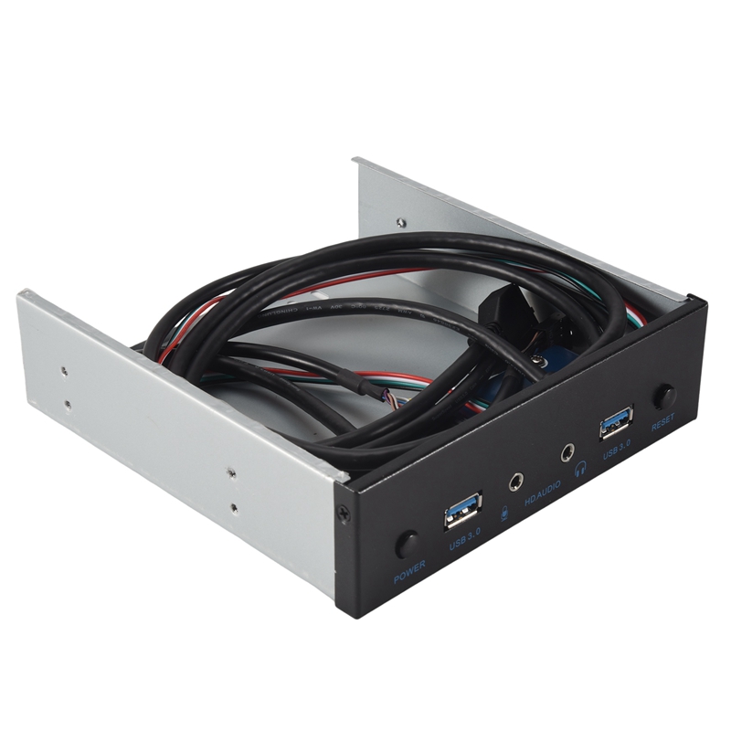 [Waanon]Usb 3.0 2 Port Optical Drive Front Panel Expansion Adapter Usb 3.0 Hub +Hd Audio+Power Switch Button
