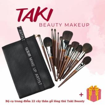 Bộ Cọ Trang Điểm 22 Cây Lông Thú Thân Gỗ