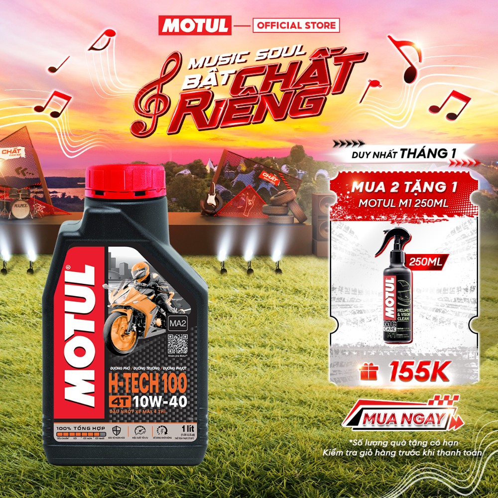 Dầu nhớt xe máy MOTUL H-TECH 100 4T 10W40 1L