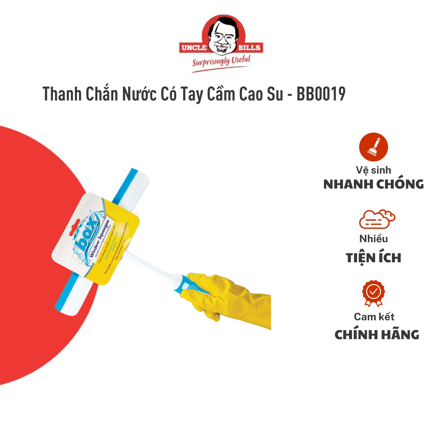 Cây lau kính sàn tường uncle bills bb0019 làm sạch vết bẩn không để lại vệt bẩn