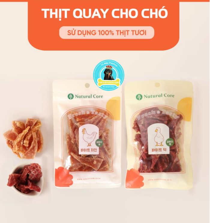 Natural core snack khô thịt quay cho chó 70g