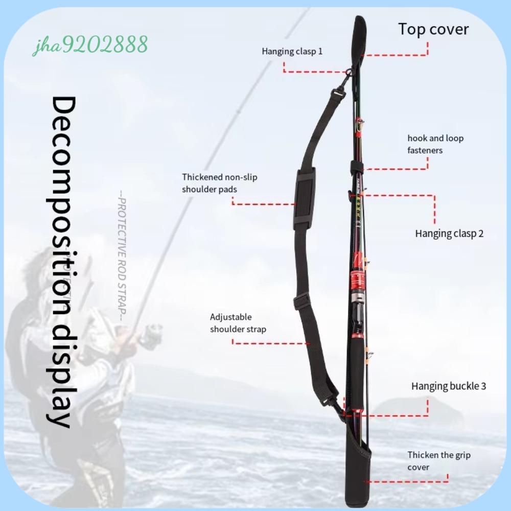 JHA9202888 Chống mài mòn Dây giữ cần câu Dây đeo Dây giữ cà vạt Đai bảo vệ cần câu cá chép 2025 Đàn hồi Ống bọc bảo vệ Phụ Kiện Dụng cụ câu cá