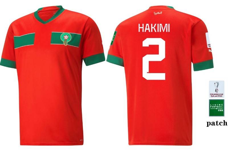 LZ71 Cute 22-23 World Cup Morocco Home Jersey Football Tshirts Nesyri Ziyech Harit Hakimi Aguero Spo