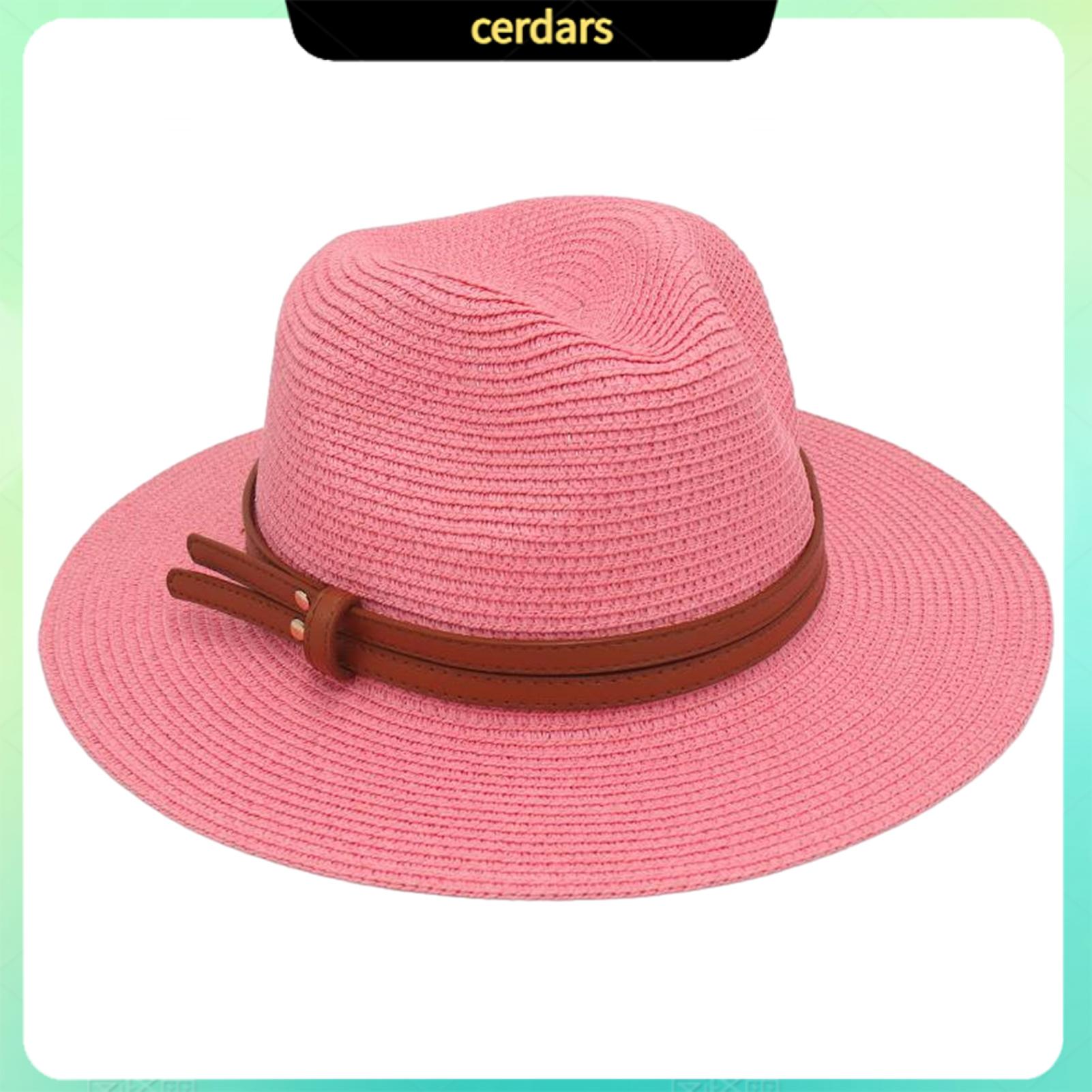 Cerdars Wrinkle Resistant Sun Hat Lightweight Summer Hat Women’s Wide Brim Straw Hat with Faux Leather Belt – Adjustable Foldable Summer Beach Hat for Uv Protection Jazz Style Perfect for Asia Outdoors - 5