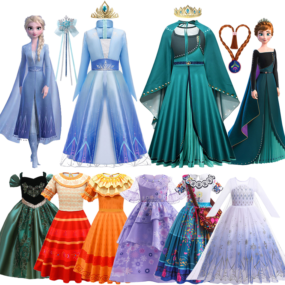 ZZOOI Frozen Girls Dress Elsa 2 Cosplay Costume Encanto Mirabel Kid Fancy Isabela Children Gowns Princess Vestidos Snow Queen Disney - ยี่ห้อ ZZOOI ราคา 455 บาท*ส่งฟรี