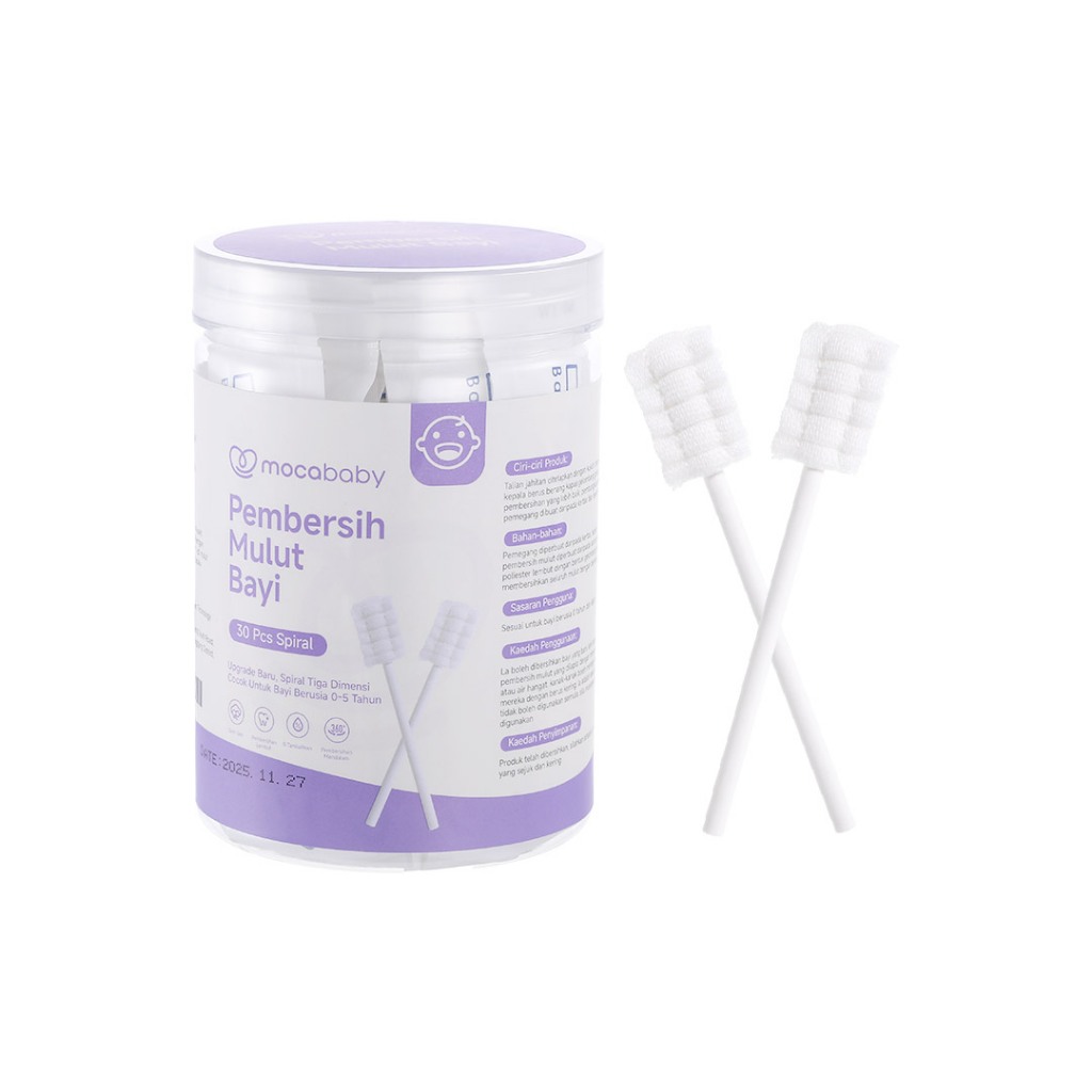 Mocababy Pembersih Lidah Gigi Mulut Bayi New Born 30Pcs Sikat Gigi Bayi Gauze Stick 0-3 Tahun Perlengkapan Bayi -Oral Cleaner Alat Painless BAP Free OC01