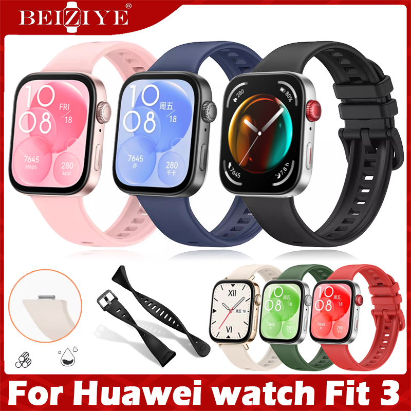 Dây Đeo Silicon Cho Đồng Hồ Huawei Watch Fit 3 Dây Đeo Đồng Hồ Thông Minh Ban Đầu Vòng Tay Thay Thế Thể Thao Dây Đeo Đồng Hồ Cho Huawei Watch Fit3 dây Đeo