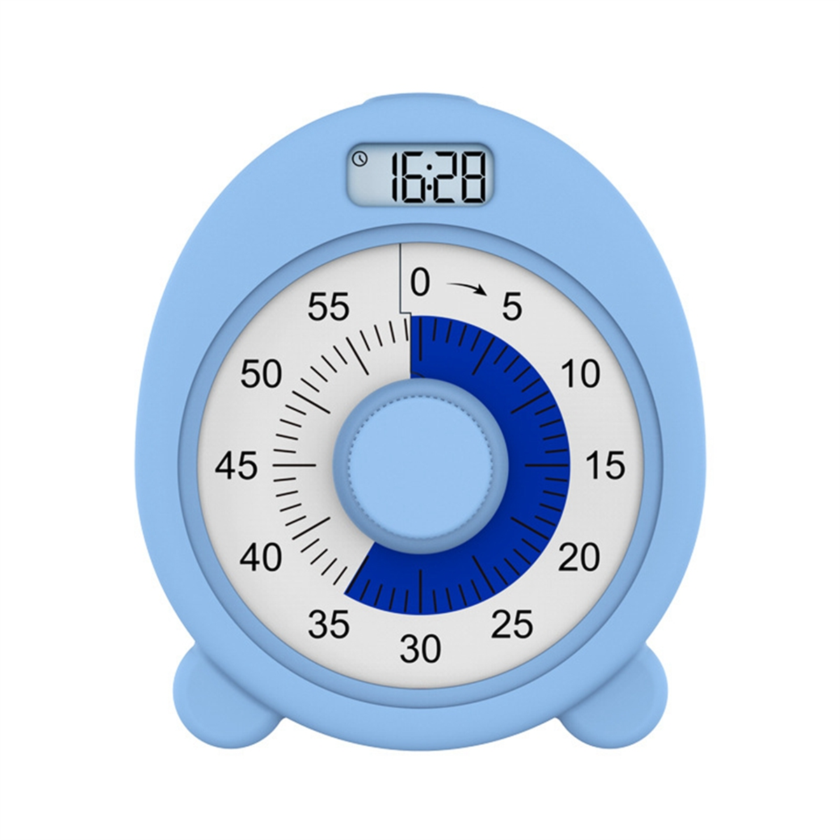 1 Piece Rechargeable Visual Timer with Clock and Night Light,60 Minute Countdown Timer Blue ABS for Kids Adults