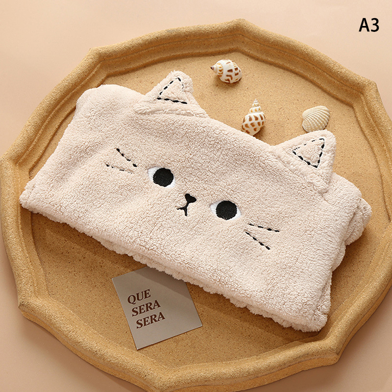 Qin🎈Hot Sale🎈 Mèo Mới San Hô Lông Cừu Rửa Mặt Bow Hairbands Cho Phụ Nữ Cô Gái Headbands Mũ Nón Tóc Ban Nhạc Turban Tóc Phụ Kiện