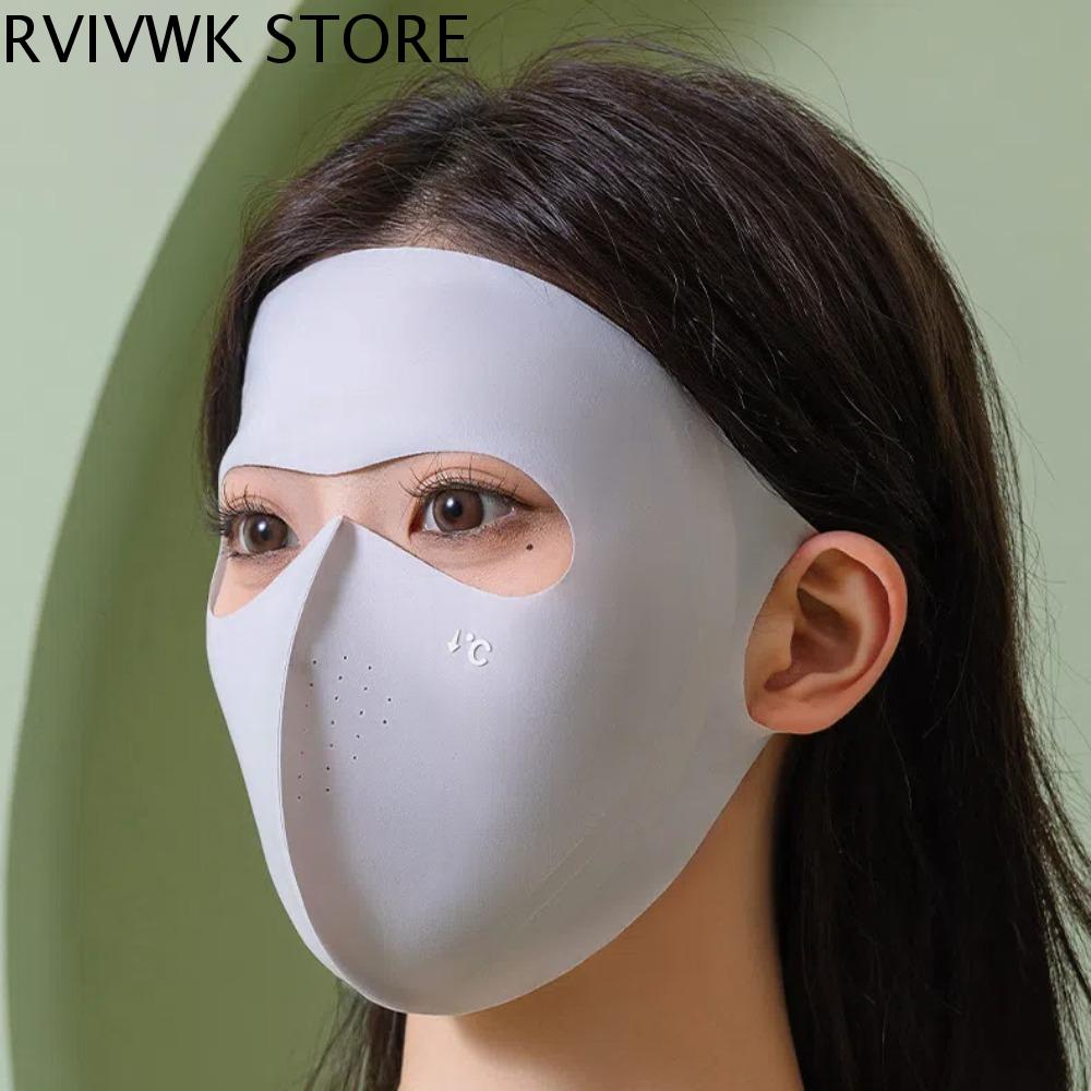 RVIVWK Polyester nạ chống nắng UPF50 + Thoáng khí Không để lại dấu vết nạ chống tia UV Khung Ngầu Quần áo lụa băng Phụ nữ