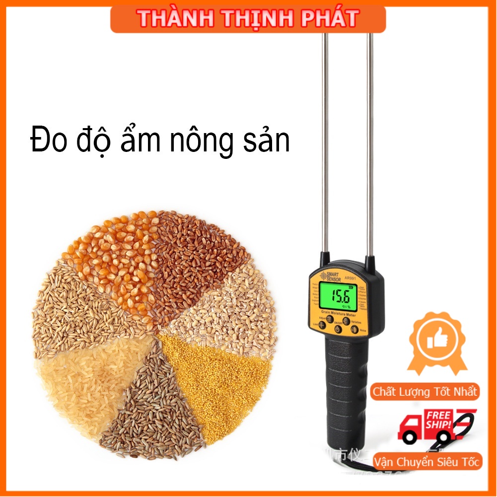 Máy đo độ ẩm nông sản, kiểm tra độ ẩm hạt ngũ cốc smart sensor ar991 thành thịnh phát