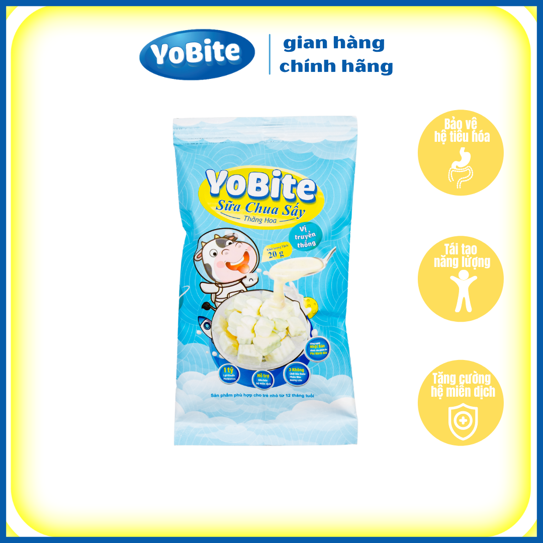 Sữa chua khô sấy thăng hoa Yobite 20gram- Hỗ trợ tiêu hóa