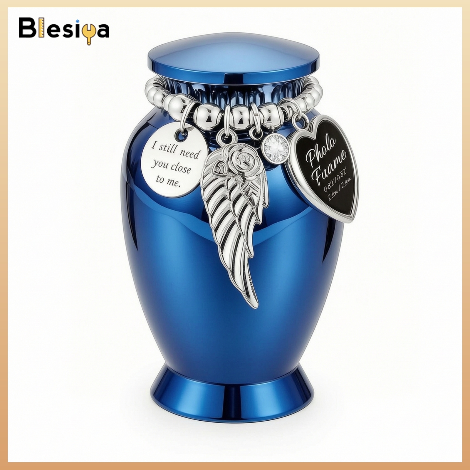 Blesiya Metal Keepsake Urn with Photo Pendant Portable Miniature Urn with Charms Discreet Ash Holder Elegant for Grieving Families, Home Altar, Bedside Table ราคา 1,890 บาท*ส่งฟรี