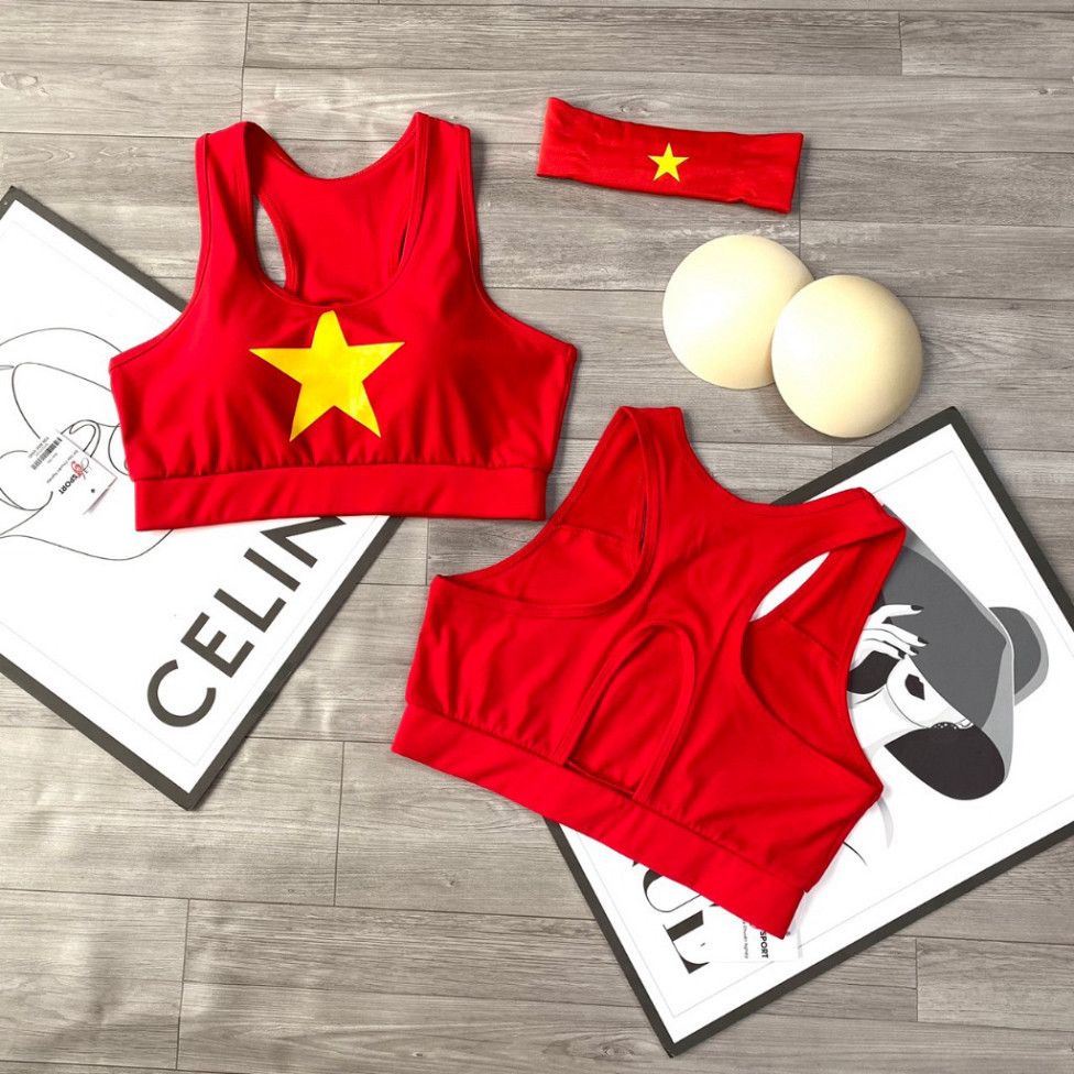 Bra Thể Thao Cờ Đỏ Sao Vàng, Tự Hào Việt Nam, Phù Hợp Khi Tập Gym Yoga Giang Sports