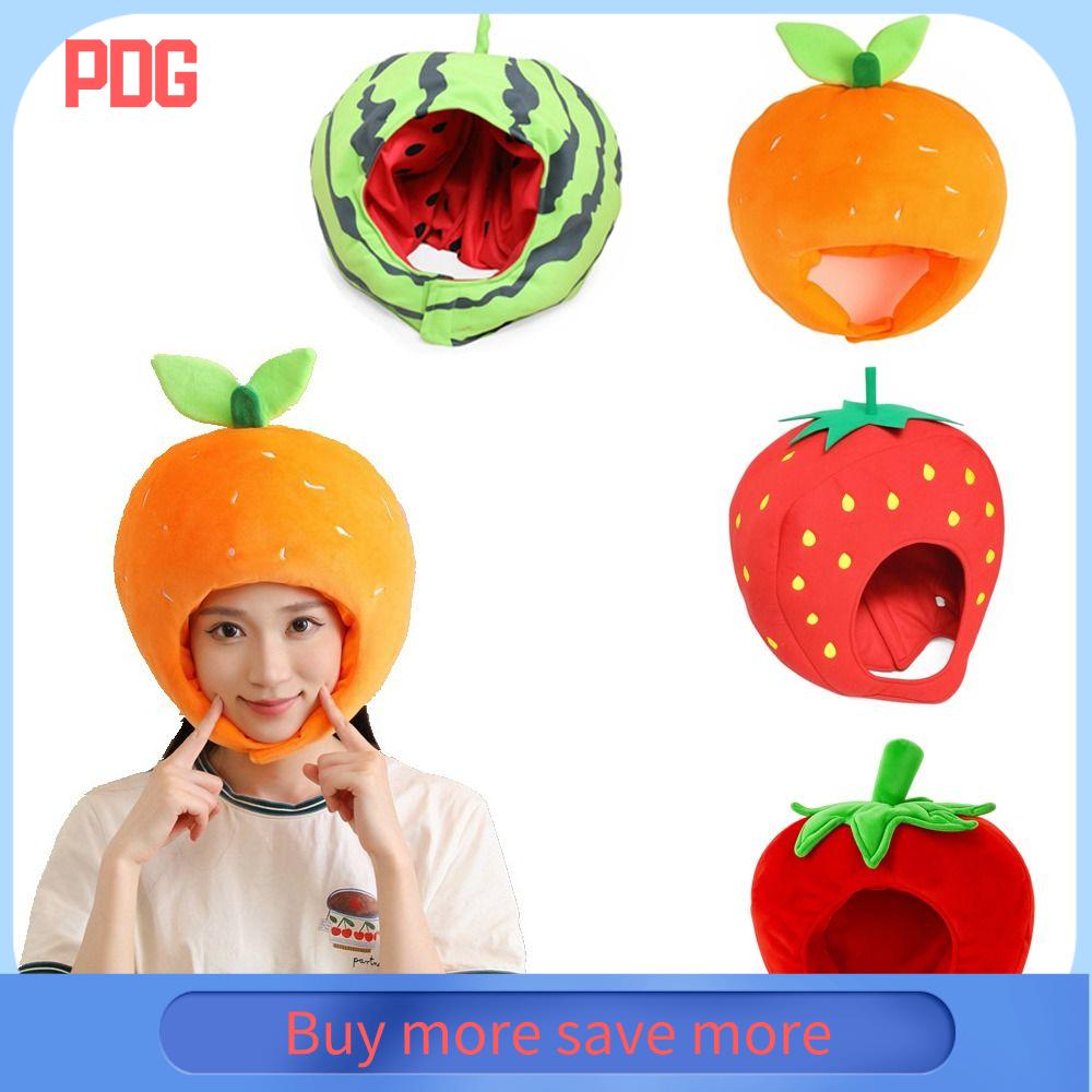 PDG Thiết kế hoạt hình Mũ trái cây Mềm mại Có thể điều chỉnh Mũ cam Hài hước Mũ dưa hấu Mũ cosplay
