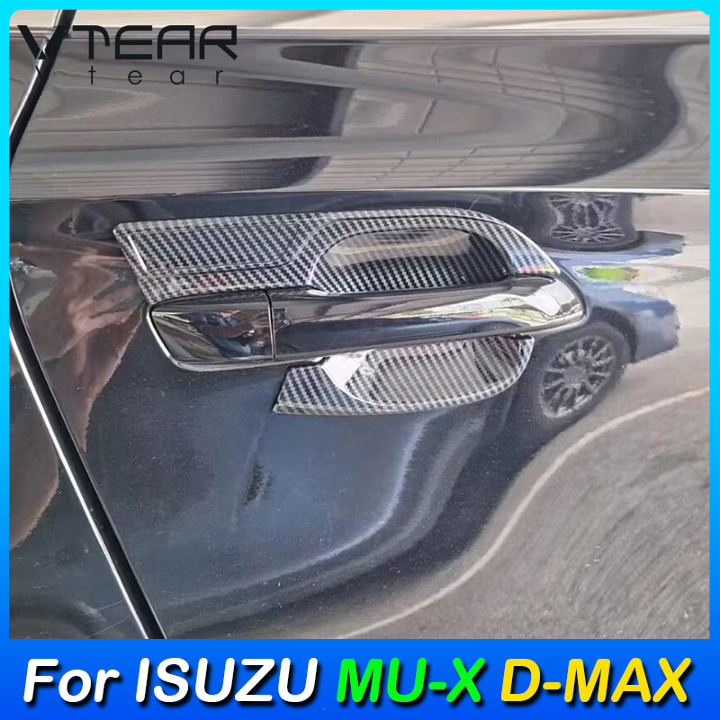 Vtear For ISUZU MU-X MUX 2023 / DMAX D-MAX 2023-2021 Car Door Handle Cover Door Bowl Protective Cover Plastic Chrome Plating Black Silver Carbon Fiber Pattern Automotive Exterior Modification Parts Accessories ราคา 514 บาท*ส่งฟรี