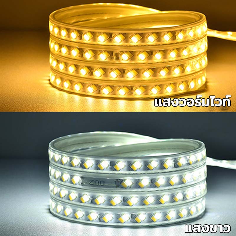 ไฟท่อ แถบไฟ LED สองแถว ไฟLED 12V รุ่นใหม่ 5730 ไฟท่อ IP67 ไฟตกแต่ง ไฟเส้นสายยางกันน้ำ 120เม็ด/เมตร ความยาว 1/2/3/4/5เมตร แสงวอร์มไวท์และแสงขาว ไฟเส้นไฟแถบตกแต่งบ้าน พร้อมปลั๊กและหัวปิด