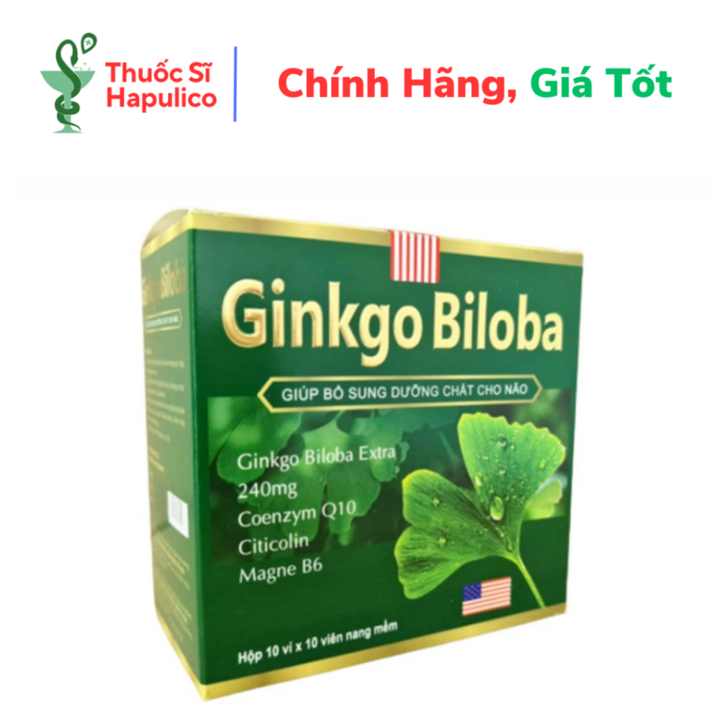 Hoạt huyết dưỡng não GINKGO BILOBA 240mg xanh đậm giúp bổ sung dưỡng chất cho não tăng cường lưu thông máu lên não