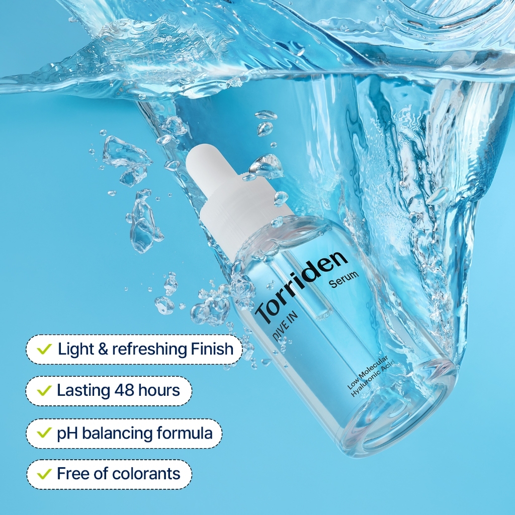 Sérum à l'acide hyaluronique de faible poids moléculaire Torriden DIVE IN pour un éclat hydratant, hydratation profonde intérieure, 50 ml_voghion.com