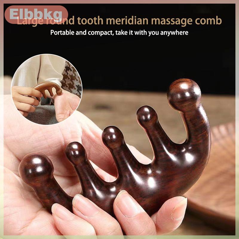 Elbbkg Cơ thể kinh tuyến massage Lược nhựa năm răng rộng lược châm cứu Helper lưu thông máu chống tĩnh tóc mịn