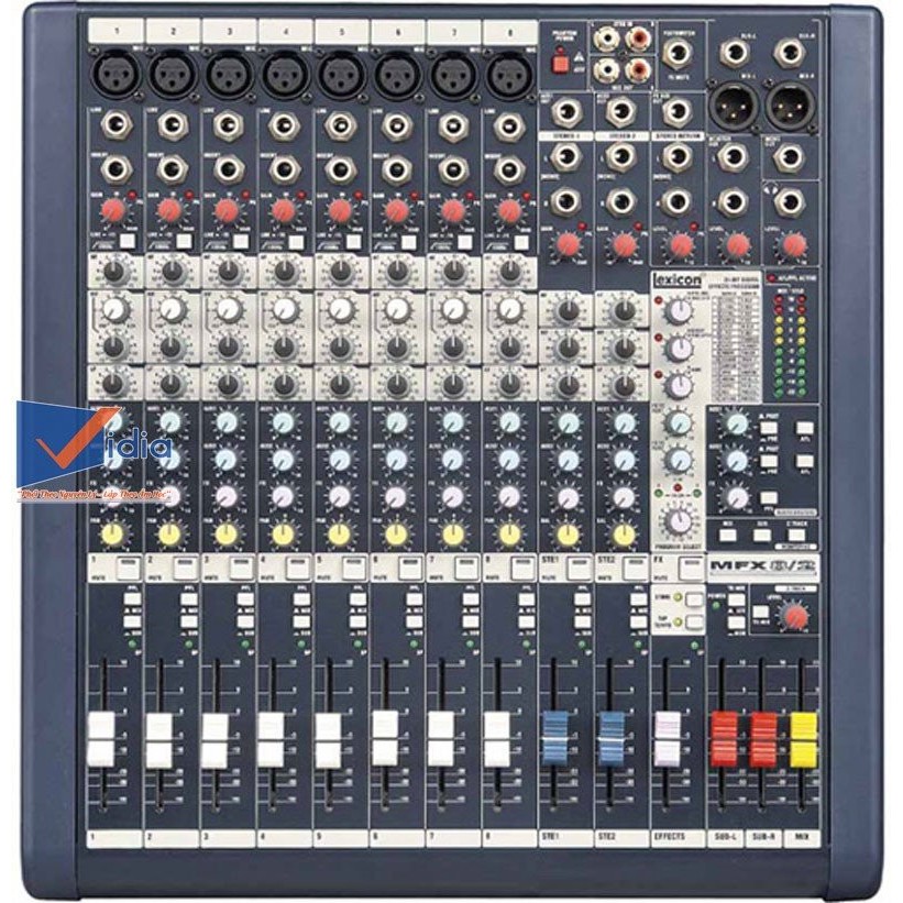 Bàn Mixer Soundcraft Mfx 8-2 - Chuyên Dùng Sân Khấu - Hội Nghị, Xử Lý Âm Thanh Tốt, Chống Hú Tuyệt Đối, Ứng Dụng Chơi Trống, Guitar, Nhạc Cụ Và Chống Feeback Microphone, Có Thể Kết Hợp Với Mọi Amply