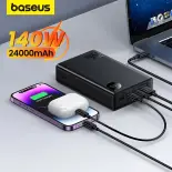 Baseus 140W sạc dự phòng 24000mAh Pin gắn ngoài di động sạc nhanh 3 cổng pin sạc dự phòng cho Iphone 15 Pro Max máy tính xách tay máy tính xách tay
