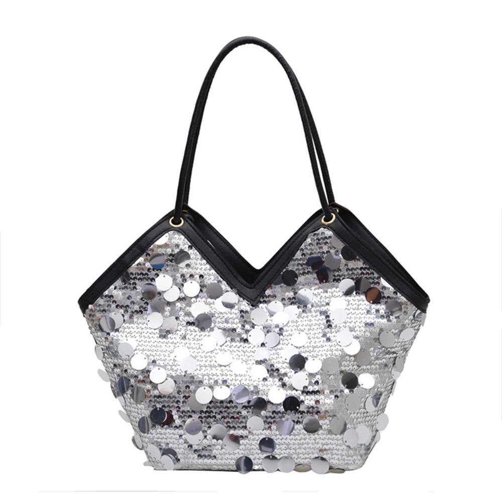 HERWK Vàng Túi xách sequin Bạc Túi xách buổi tối Túi đeo vai lấp lánh Túi đeo nách Lớn Túi xách lấp lánh Các cô gái - 5