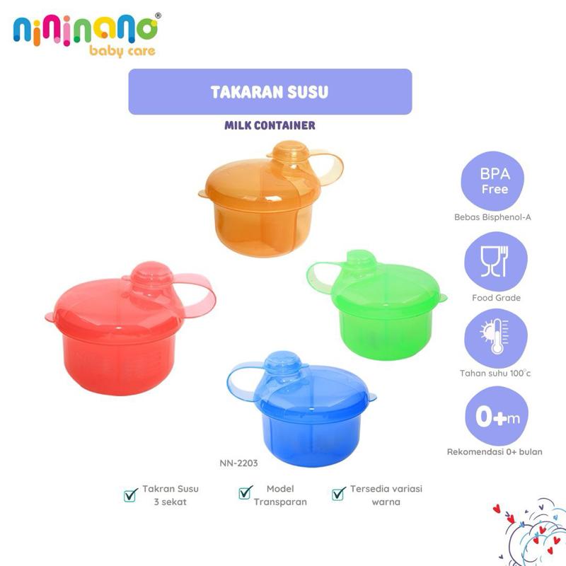 [AB] Nininano Wadah Susu Formula Bayi Tempat Sekat Susu Travelling BPA Free Container Sufor Milk Powder Container Tempat Susu Bubuk 3 Sekat Travel Mudik Bepergian Diaper Bag Transparan Takaran Susu Bqyi Newborn Anak NN2203 Kado Hadiah Melahirkan Ibu