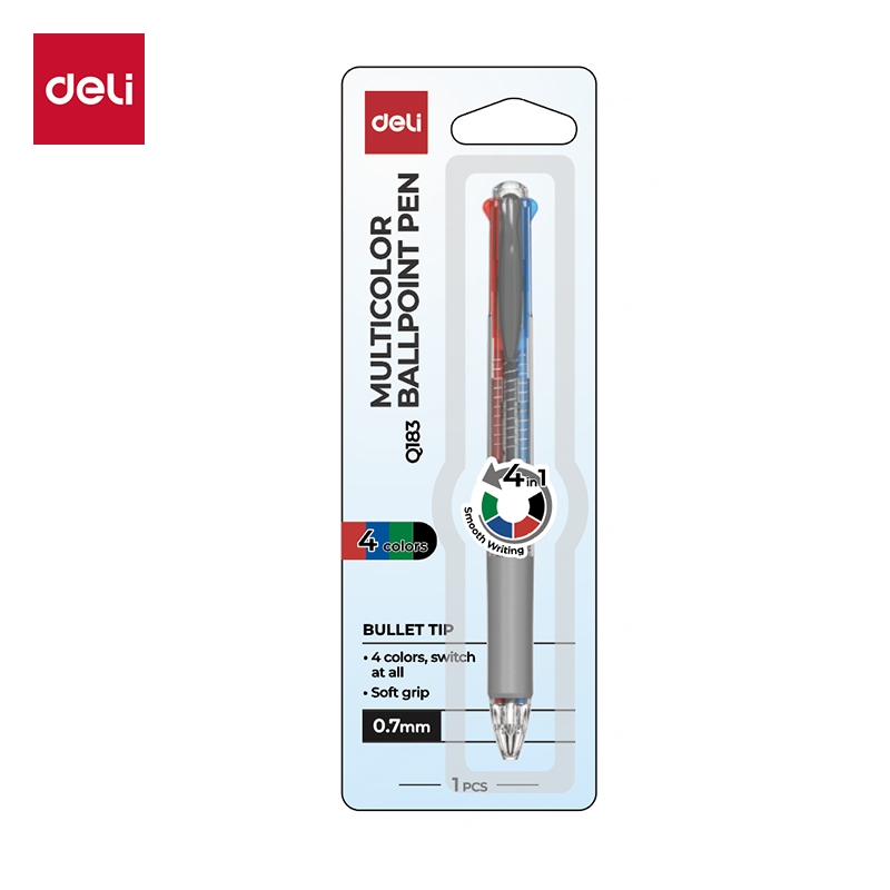 Deli Multicolor Ballpoint Pen / Pulpen Multi Warna 4 in 1 EQ183