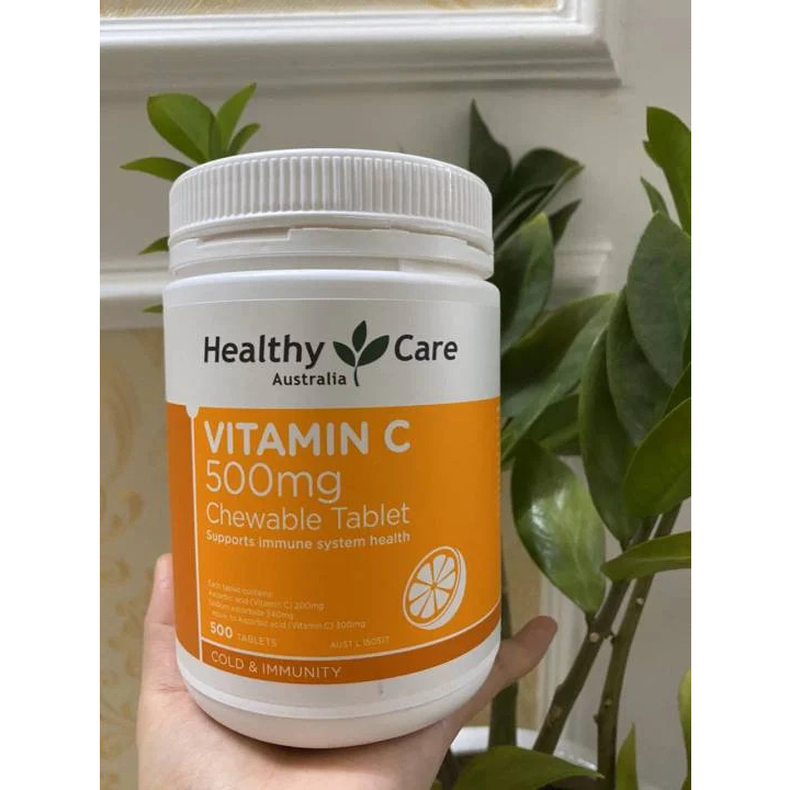 (Mẫu mới) Healthy Care Vitamin C Viên Nhai Ngậm 500mg 500 viên Úc