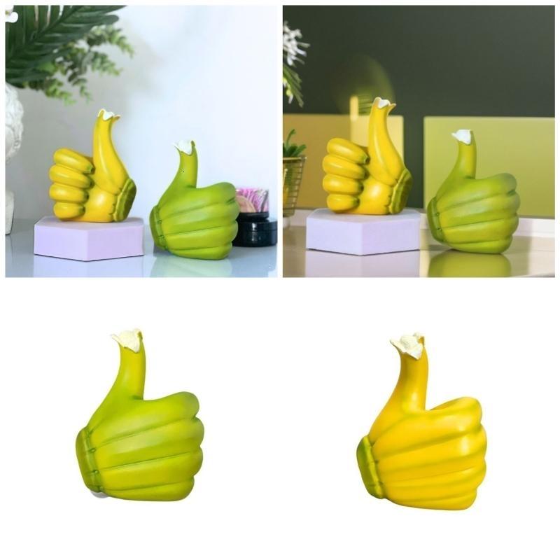 Hiện đại chuối ngón tay cái lên tay cử chỉ nhựa điêu khắc bức tượng trang trí cho Bàn cà phê và giá sách trang trí