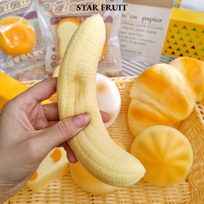 STAR FRUIT Slow Bouncy Toy Durian Banana Shaped Decompression Squeeze Toy ราคา 35 บาท*ส่งฟรี